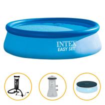 Piscina Inflável Easy Set 7.290 Litros Filtro + Capa + Bomba - Intex Piscina Inflável Easy Set 7.290 Litros Filtro + Capa + Bomba - Intex