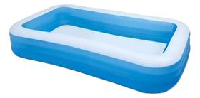 Piscina Inflavel Familiar Retangular Resistente Confortável Grande Com Borda 1050L