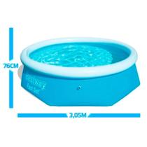 Piscina Inflável Fast Set 3800l 3,05mx76cm Bestway + Kit Reparo Ntk