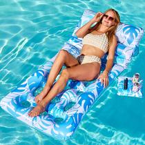 Piscina inflável Float Sloosh Tropical Leaves com encosto Piscina inflável Float Sloosh Tropical Leaves com encosto