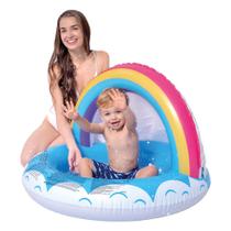 Piscina Inflável Infantil Arco Iris com Cobertura 40 Litros Jilong