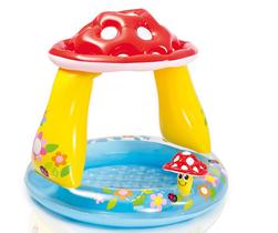 Piscina Inflável Infantil Cogumelo Intex Com Cobertura 45 Litros