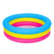 Piscina Inflável Infantil Colorida 90 Litros 3 Anéis Verão
