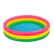 Piscina Inflável Infantil Redonda 3 Camadas Verão Criança Resistente Acompanha Adesivo Reparo 275 Litros