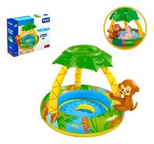 Piscina Inflável Infantil Redonda Com Cobertura Macaquinho 53l Piscina Inflável Infantil Redonda Com Cobertura Macaquinho 53l