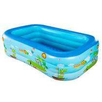 Piscina Inflável Infantil Retangular Suplayer Family Funpool Azul 380 Litros