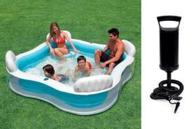 Piscina Inflável Intex Familiar 882 Litros Com 04 Assentos 56475 com Bomba de Inflar