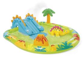 Piscina Inflável Intex Parque dos Dinossauros 143 Litros Escorregador Infantil 57166