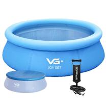 Piscina Inflável Joy Set 2490 L Circular 240 Cm Com Capa Bomba Vg Plus