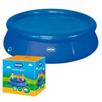 Piscina Inflável Mor 2400 Litros Azul 1053 Fácil de Montar, Resistente e Ideal para o Verão