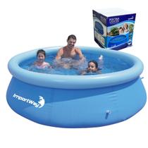 Piscina Inflável Redonda 240cm X 63cm 2490l Azul Kit Reparo