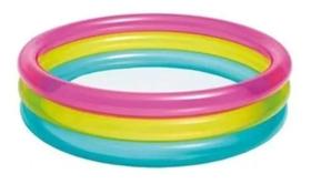 Piscina Inflável Redonda Arco Íris Criança Bebê 63 Litros