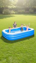 Piscina Inflável Retangular 712L 3 Camadas 210cm Piscina Inflável Retangular 712L 3 Camadas 210cm