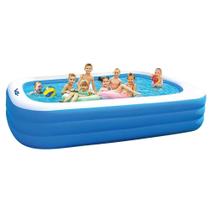 Piscina Inflável Retangular Azul 1.500 Litros 305 Cm Pvc com Bomba Vg+