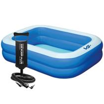Piscina Inflável Retangular Azul 302 Litros 150 Cm Com Bomba Pvc Vg+ Piscina Inflável Retangular Azul 302 Litros 150 Cm Com Bomba Pvc Vg+