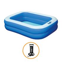 Piscina Inflável Retangular Azul 302 Litros 150 Cm com Bomba Pvc Vg+ Piscina Inflável Retangular Azul 302 Litros 150 Cm com Bomba Pvc Vg+
