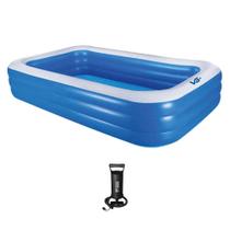 Piscina Inflável Retangular Azul 540 Litros 180 Cm Pvc com Bomba Vg+