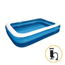 Piscina Inflável Retangular Familiar 440 Litros com Bomba de Inflar Jilong Piscina Inflável Retangular Familiar 440 Litros com Bomba de Inflar Jilong