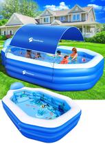 Piscina inflável StarOcean 2024 Grande 125x75x25cm com dossel