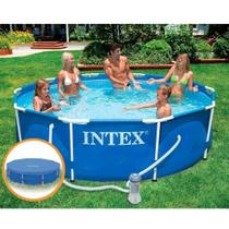 Piscina Intex 4.485 Litros Estrutural Azul Capa Bomba Filtrante 220v