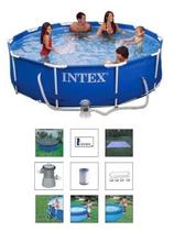 Piscina Intex 4485 L com Bomba Filtrante 220v + Capa + Forro + Kit de Limpeza + Escada