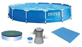 Piscina Intex 5000 litros estrutural com Bomba Filtro 110v e Capa e FORRO