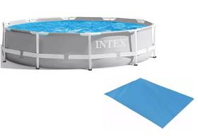 Piscina Intex 5000 litros estrutural PRISM Cinza STD com FORRO