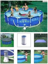 Piscina Intex 6503 L + Bomba Filtro 110v + CAPA + FORRO + KIT DE LIMPEZA