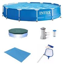 Piscina Intex 7000 litros estrutural com Bomba Filtro 110v Capa Forro e KIT DE LIMPEZA