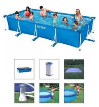 Piscina Intex 7127 Litros + Bomba Filtrante 110v + Capa + Forro + Kit de Limpeza