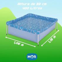 Piscina montável com armação retangular 400 litros mor Piscina montável com armação retangular 400 litros mor