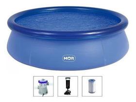 Piscina Mor 2400 Litros Inflável com Bomba Filtro 110v e Bomba de Inflar Piscina Mor 2400 Litros Inflável com Bomba Filtro 110v e Bomba de Inflar