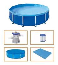 Piscina Mor 5500 Litros Estrutural com Bomba Filtro 220v Capa e Forro