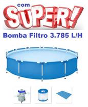 Piscina MOR 7000 Litros Standard Armação com Bomba Filtro 3785 LH 110v e FORRO