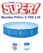 Piscina MOR 7000 Litros Standard Armação com Bomba Filtro 3785 LH 110v