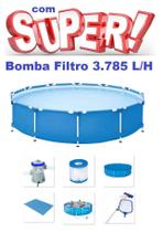 Piscina MOR 7000 Litros Standard com Bomba Filtro 3785 LH 220v Capa e Forro Kit de Limpeza