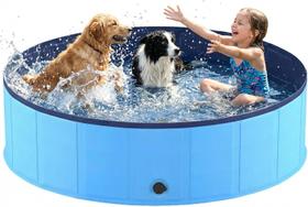 Piscina para Cachorro Lesguyor 183 cm Dobrável em Plástico Rígido