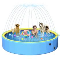 Piscina para cães Yivsen, resistente, plástico rígido, antiderrapante, 160 cm, dobrável