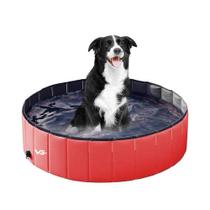 Piscina para Pets Animais de Estimação 160 cm x 30 cm Vermelha VG+ Piscina para Pets Animais de Estimação 160 cm x 30 cm Vermelha VG+