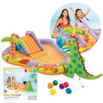 Piscina Playground Inflável Dino Park 159 Litros Infantil Intex