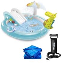 Piscina Playground Jacaré 160 Litros com Forro de Proteção e Bomba de Ar Manual Intex Piscina Playground Jacaré 160 Litros com Forro de Proteção e Bomba de Ar Manual Intex