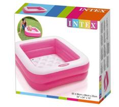 Piscina Quadrada Inflável Infantil 57 Litros - Intex Rosa