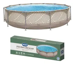 Piscina Redonda Estrutural PVC 7200 Litros 3.66 x 3.66m Mor