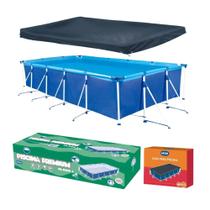 Piscina Retangular 10000 Litros Estruturada Premium Com Capa Mor