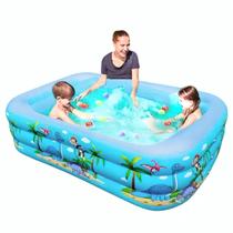 Piscina Retangular 3 Anéis Inflável 2047L Infantil Adulto