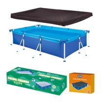Piscina Retangular 3700 Litros Estruturada Premium com Capa Mor