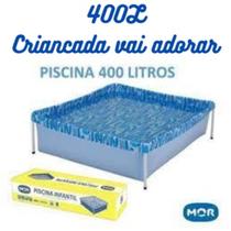 Piscina Retangular Infantil 400 litros 1,06mx1,15mx33cm Azul Mor