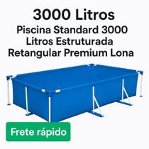 Piscina Standard 3000 Litros Estruturada Retangular Premium Lona