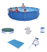 Piscina Sunfit 7000 Litros com Bomba Filtro 220v Capa Forro e KIT DE LIMPEZA