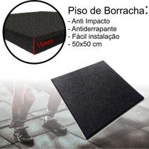 Piso Academia Emborrachado Preto Anti Impacto 50X50 Cm - 1M